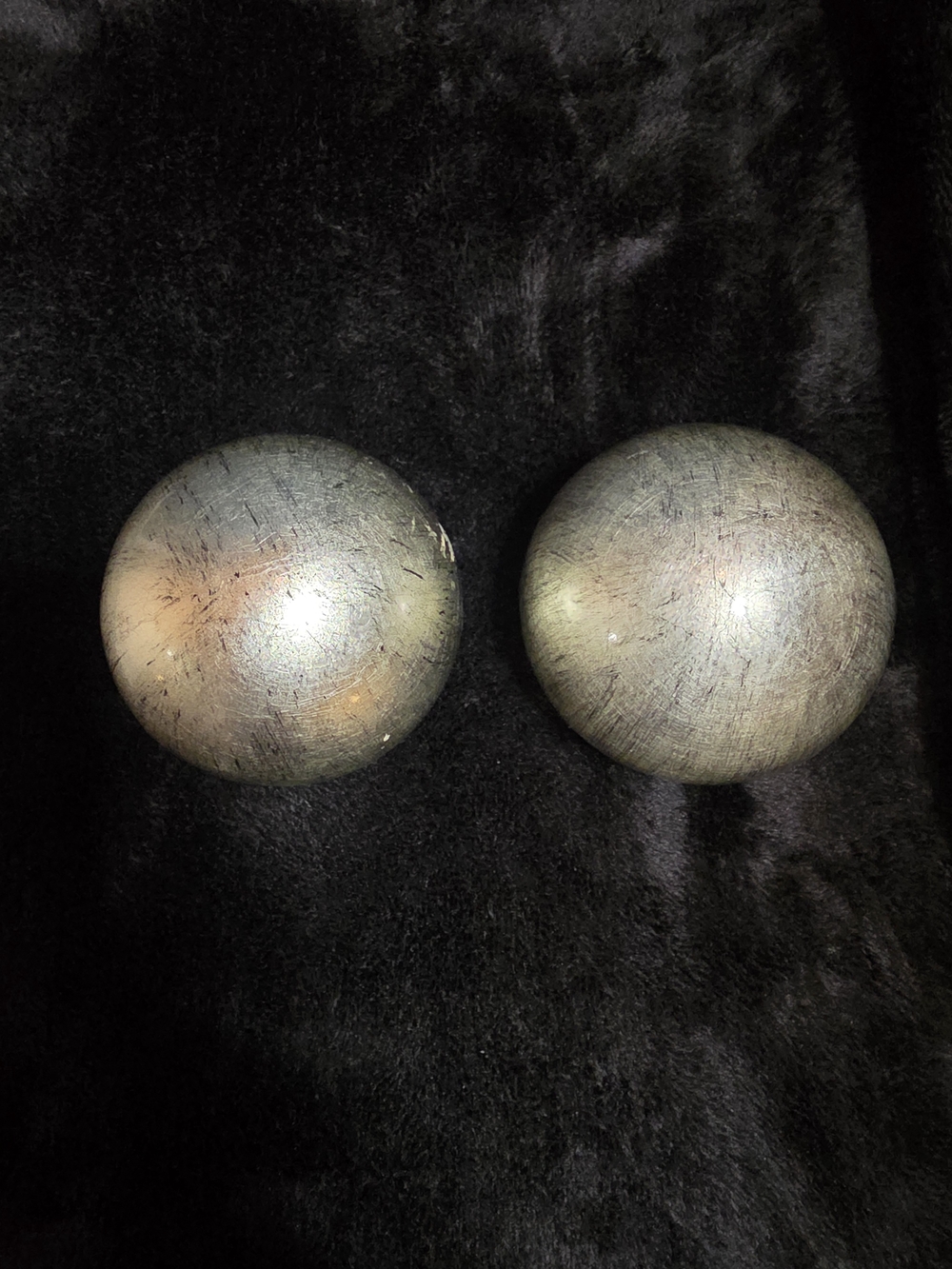 Metallic Hollow Orbs/Spheres 4" Set Of 2